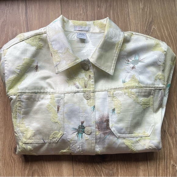 erin london Jackets & Blazers - Erin London Jacket Blazer 1X Lime Green Shoulder Pads Light Colors Feminine